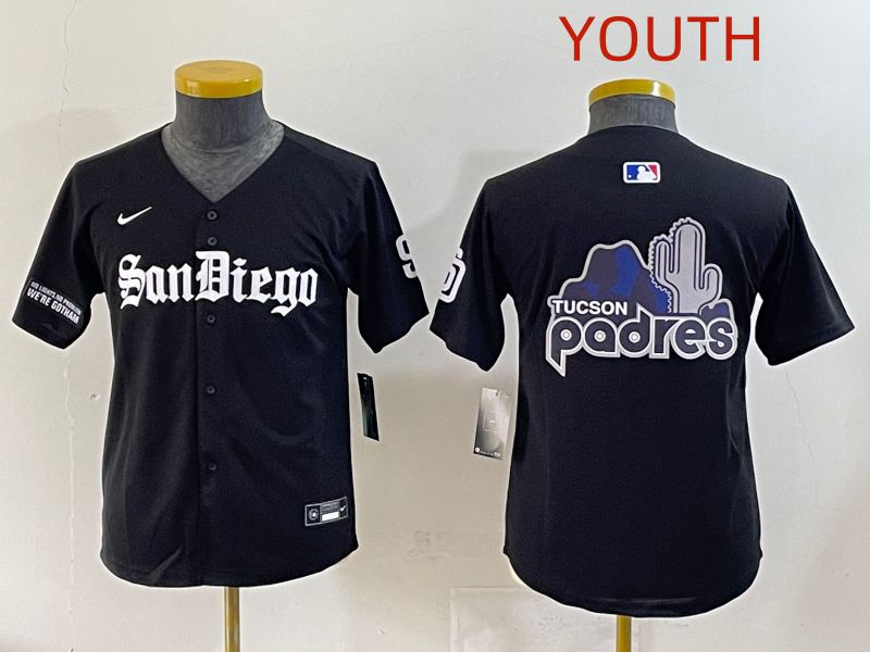 Youth 2025 San Diego Padres Blank Black Five generations Joint Name Nike MLB Jersey style 13